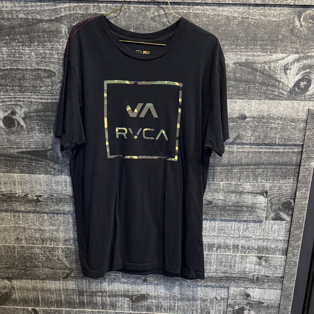RVCA Black Camo Logo T-Shirt